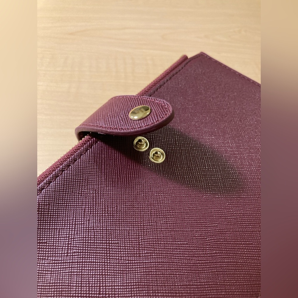 Travelambo Burgundy Double Zipper Pocket Wallet NWT Slim Card Holder Organizer - Picture 5 of 9